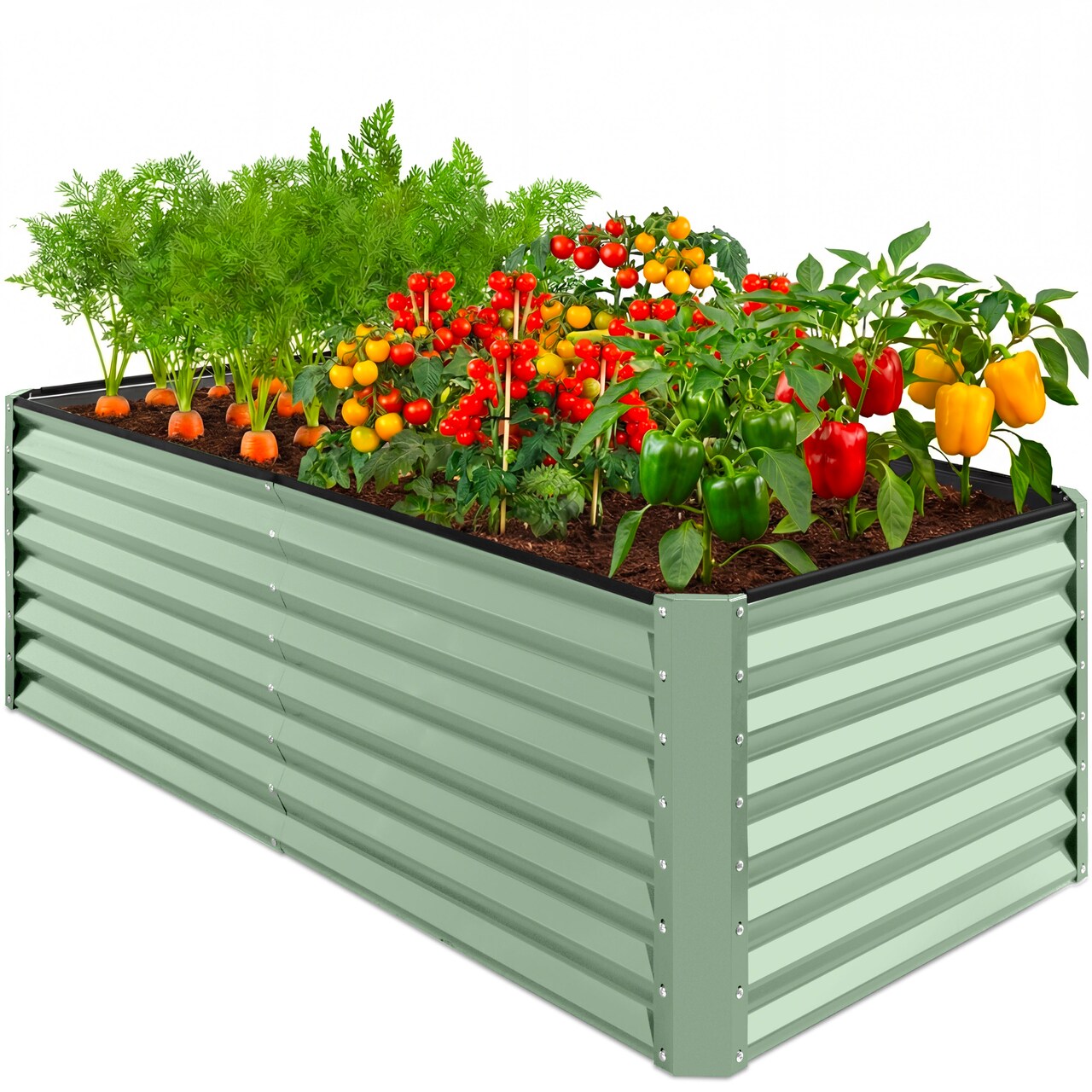 Best Choice Products 6x3x2ft Outdoor Metal Raised Garden Bed, Planter Box for Vegetables, Flowers, Herbs